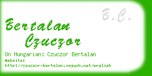 bertalan czuczor business card